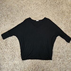 Kut From The Kloth Black Bat Wing Slouch Top Womens M Casual Comfy Minimalist